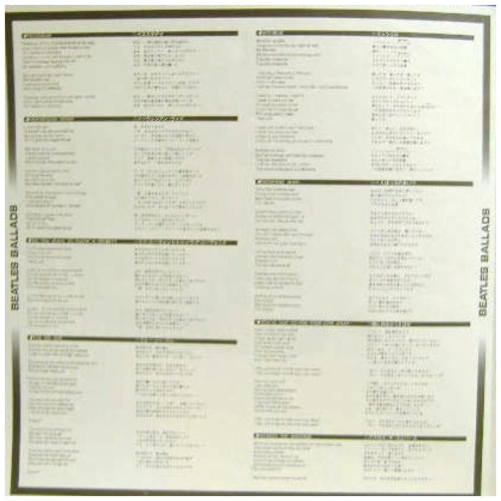 THE BEATLES - BEATLES BALLADS: 20 ORIGINAL TRACKS (JAPAN EDITION) | VINILO USADO