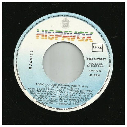 MASSIEL - TODO LO QUE CAMBIE POR TI | 7" SINGLE VINILO USADO