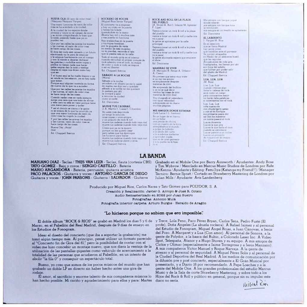 MIGUEL RIOS - ROCK & RÍOS (EDICION 40 ANIVERSARIO) (2LP) | VINILO