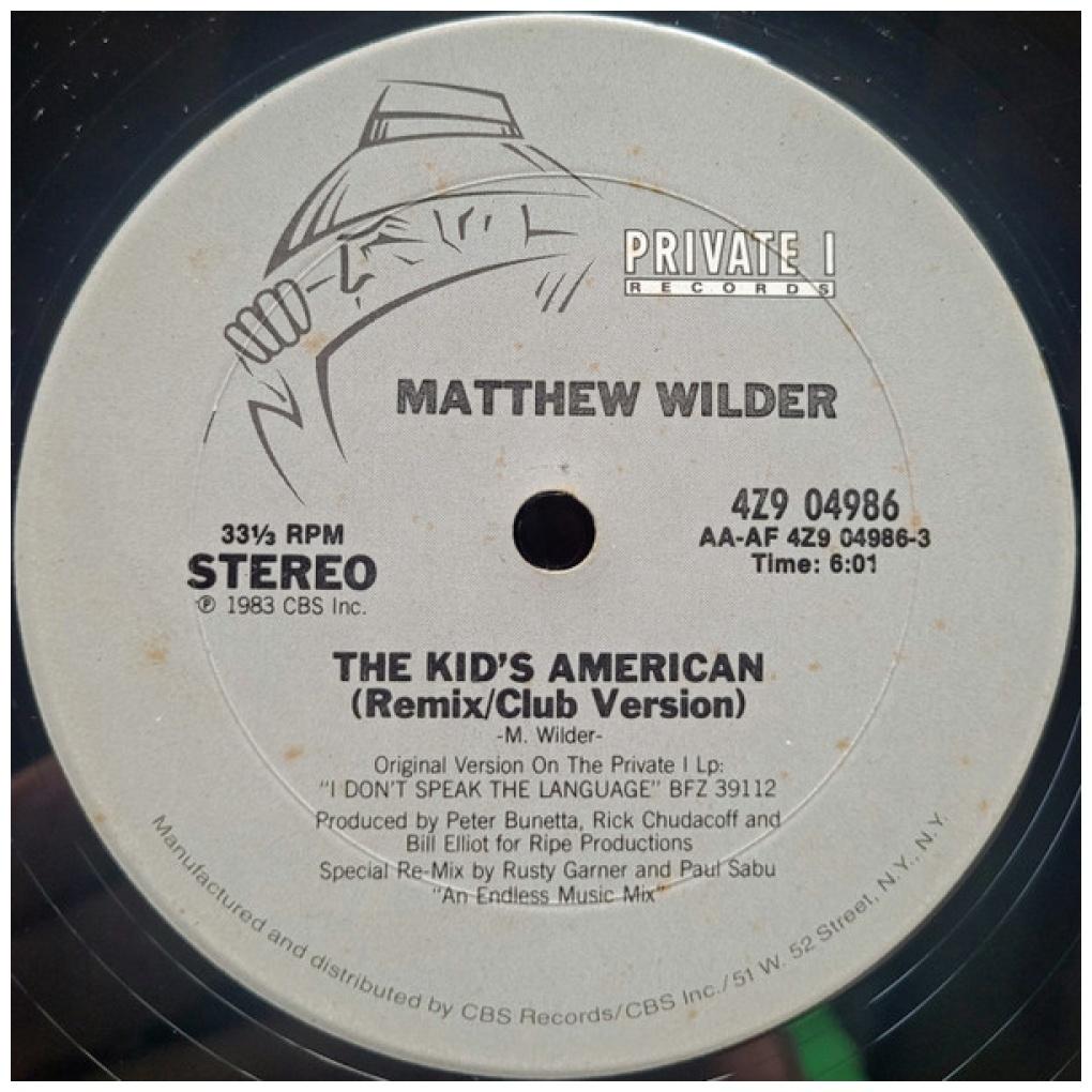 MATTHEW WILDER - THE KID'S AMERICAN (PROMO COPY) | 12'' MAXI SINGLE USADO