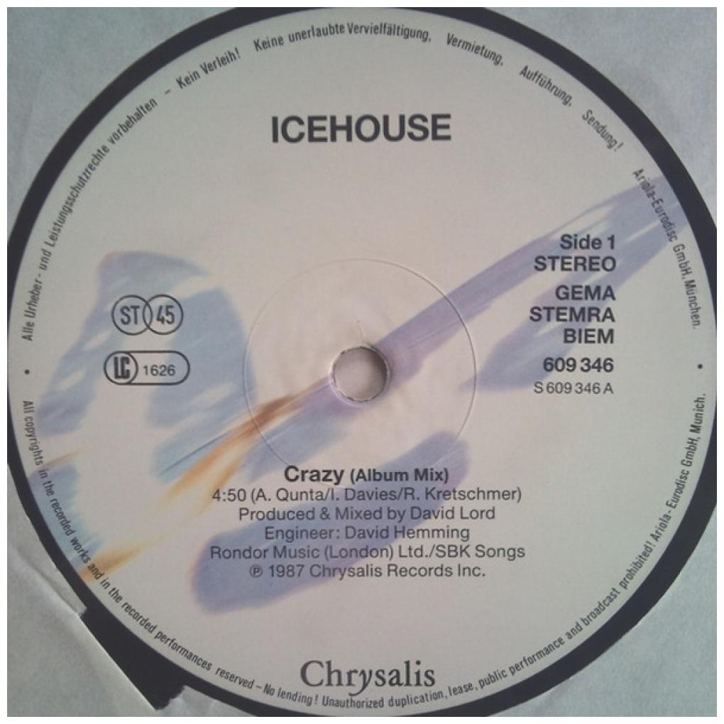 ICEHOUSE - CRAZY | 12" MAXI SINGLE VINILO USADO