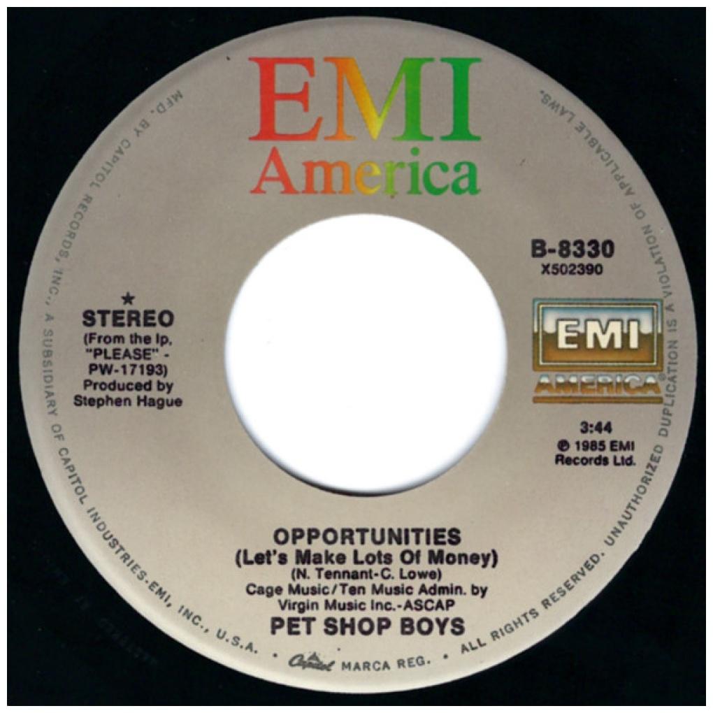 PET SHOP BOYS - OPPORTUNITIES (LET'S MAKE LOTS OF MONEY) | 7" SINGLE USADO
