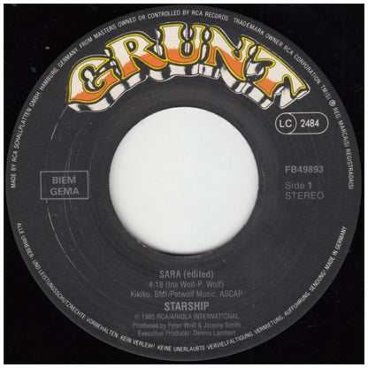 STARSHIP - SARA | 7" SINGLE USADO