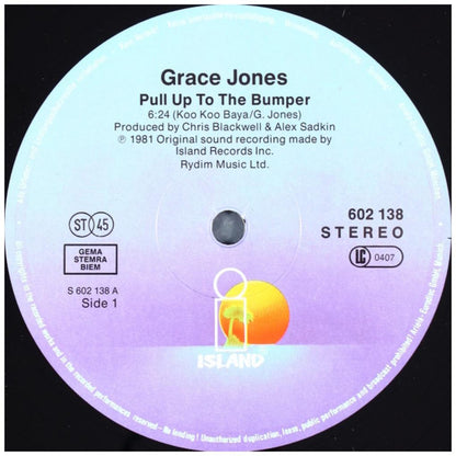 GRACE JONES - PULL UP TO THE BUMPER | 12'' MAXI SINGLE USADO