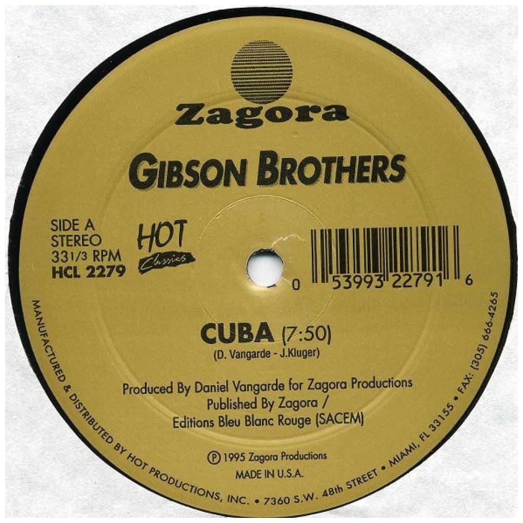 GIBSON BROTHERS - CUBA/QUE SERA MI VIDA | 12'' MAXI SINGLE USADO