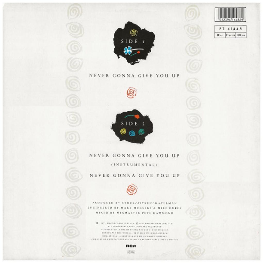 RICK ASTLEY - NEVER GONNA GIVE YOU | 12'' MAXI SINGLE USADO