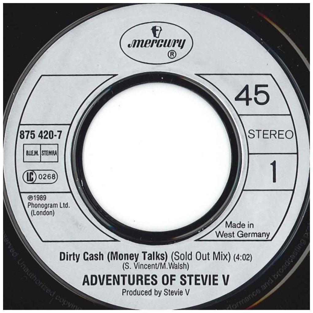 STEVIE V - DIRTY CASH | 7" SINGLE USADO