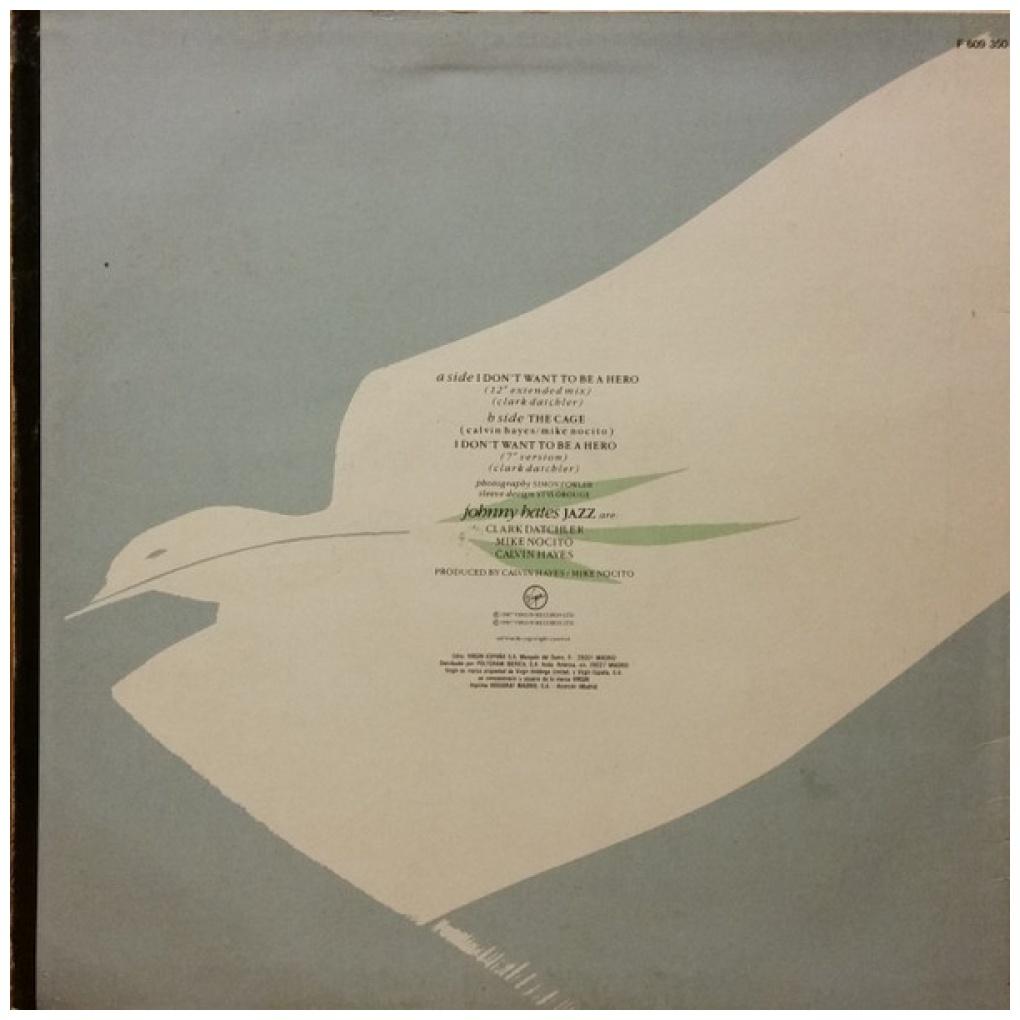 JOHNNY HATES JAZZ - I DON'T WANT TO BE A HERO | 12'' MAXI SINGLE USADO