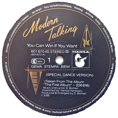 MODERN TALKING - YOU CAN WIN IF YOU WANT | 12'' MAXI SINGLE USADO