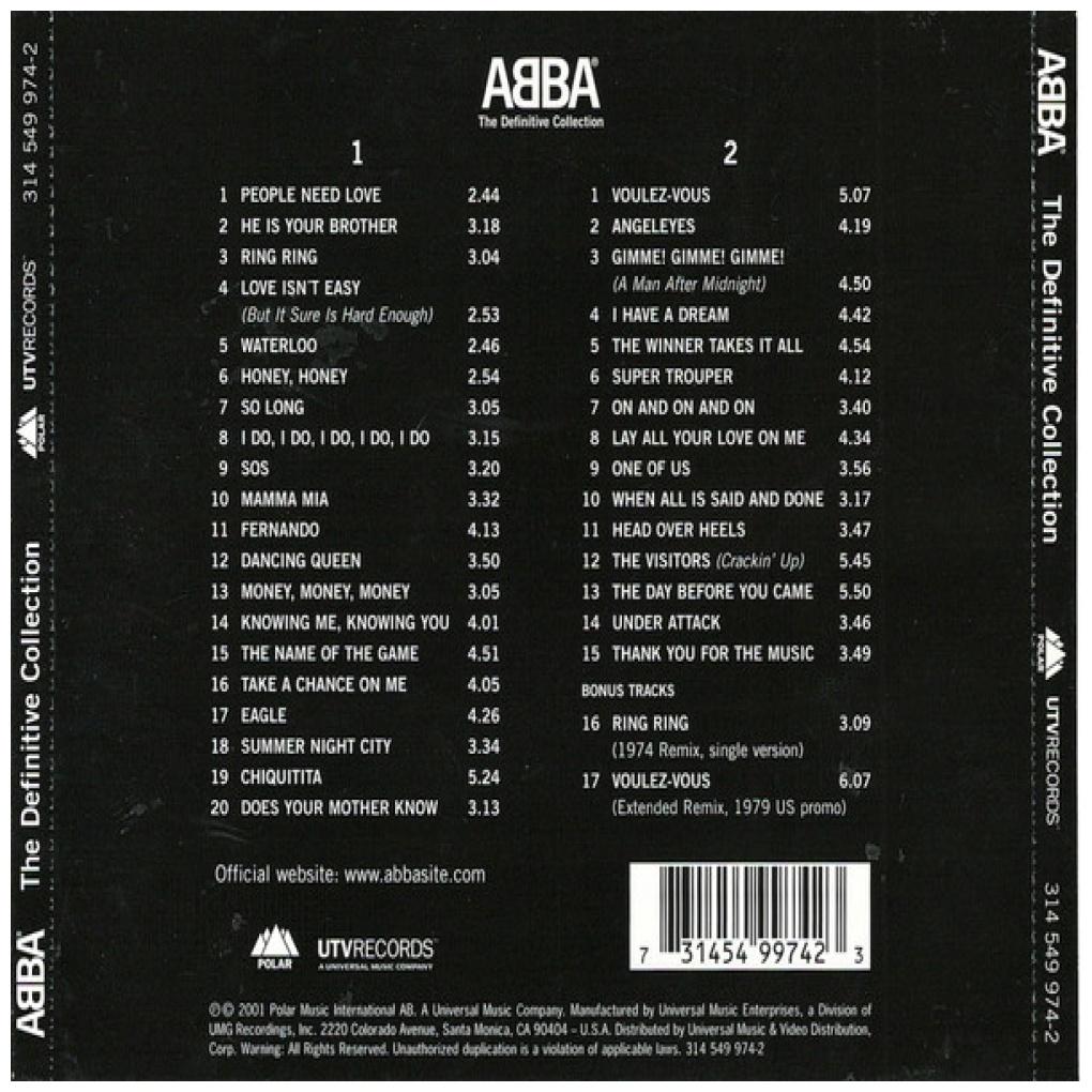 ABBA - THE DEFINITIVE COLLECTION (2CD) | CD