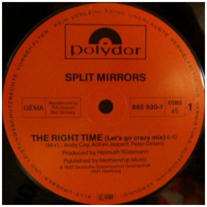 SPLIT MIRROR - THE RIGHT TIME | 12" MAXI SINGLE VINILO USADO