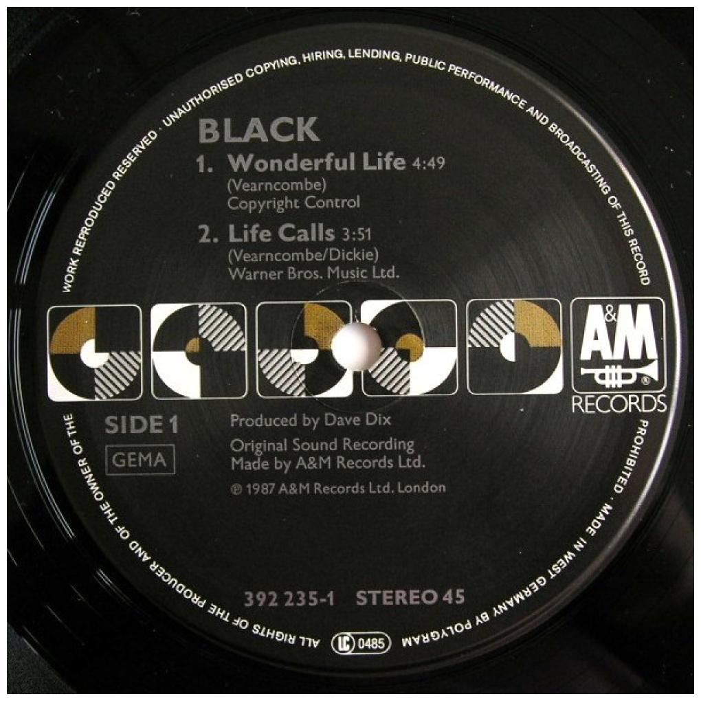 BLACK - WONDERFUL LIFE | 12" MAXI SINGLE VINILO USADO