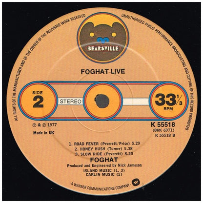 FOGHAT - LIVE | VINILO USADO