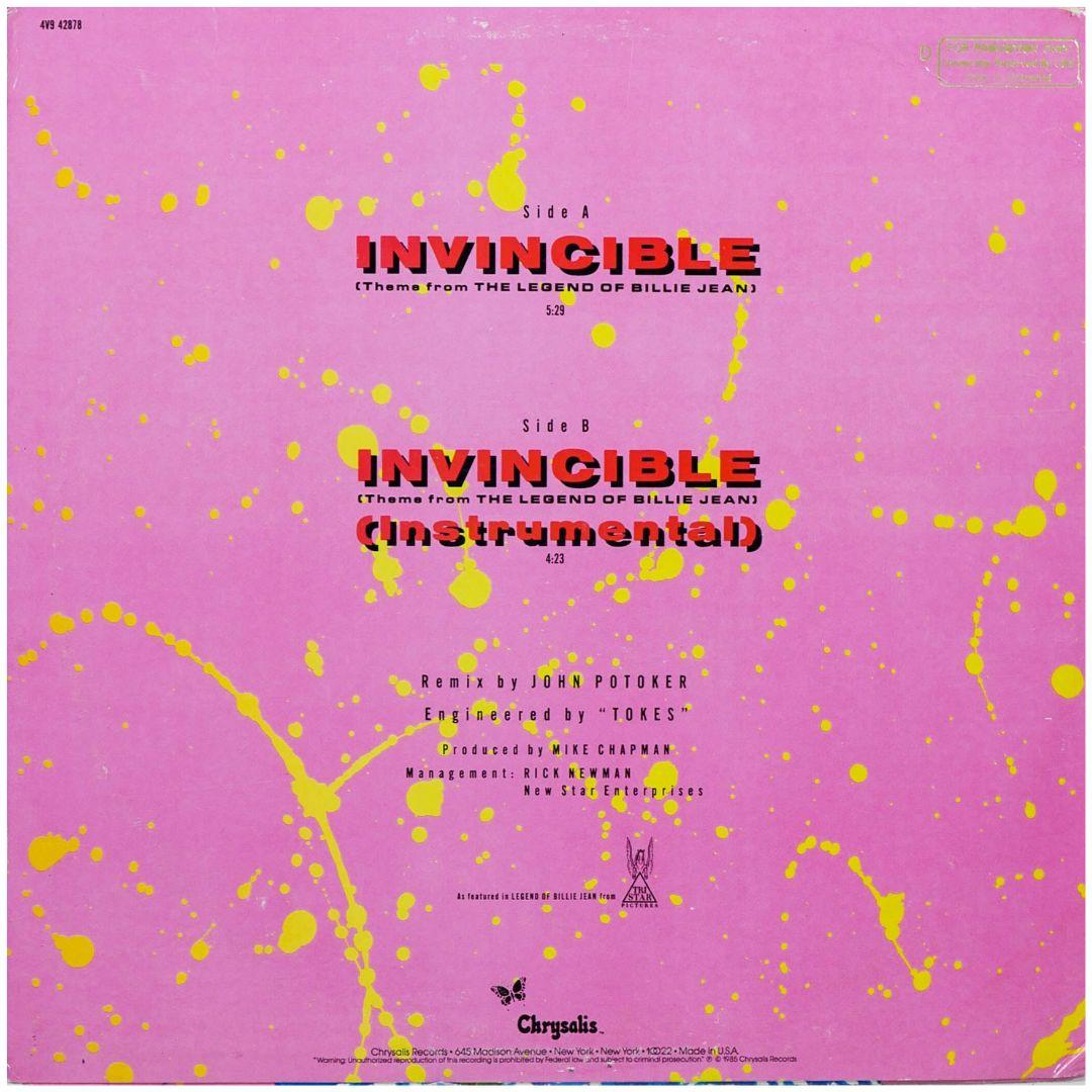 PAT BENATAR - INVINCIBLE | 12" MAXI SINGLE USADO