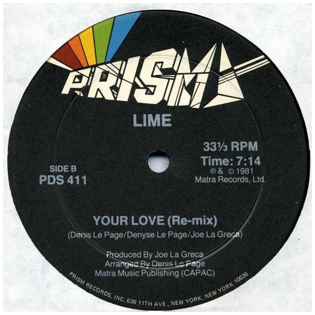 LIME - YOUR LOVE (RE-MIX) | 12" MAXI SINGLE VINILO USADO
