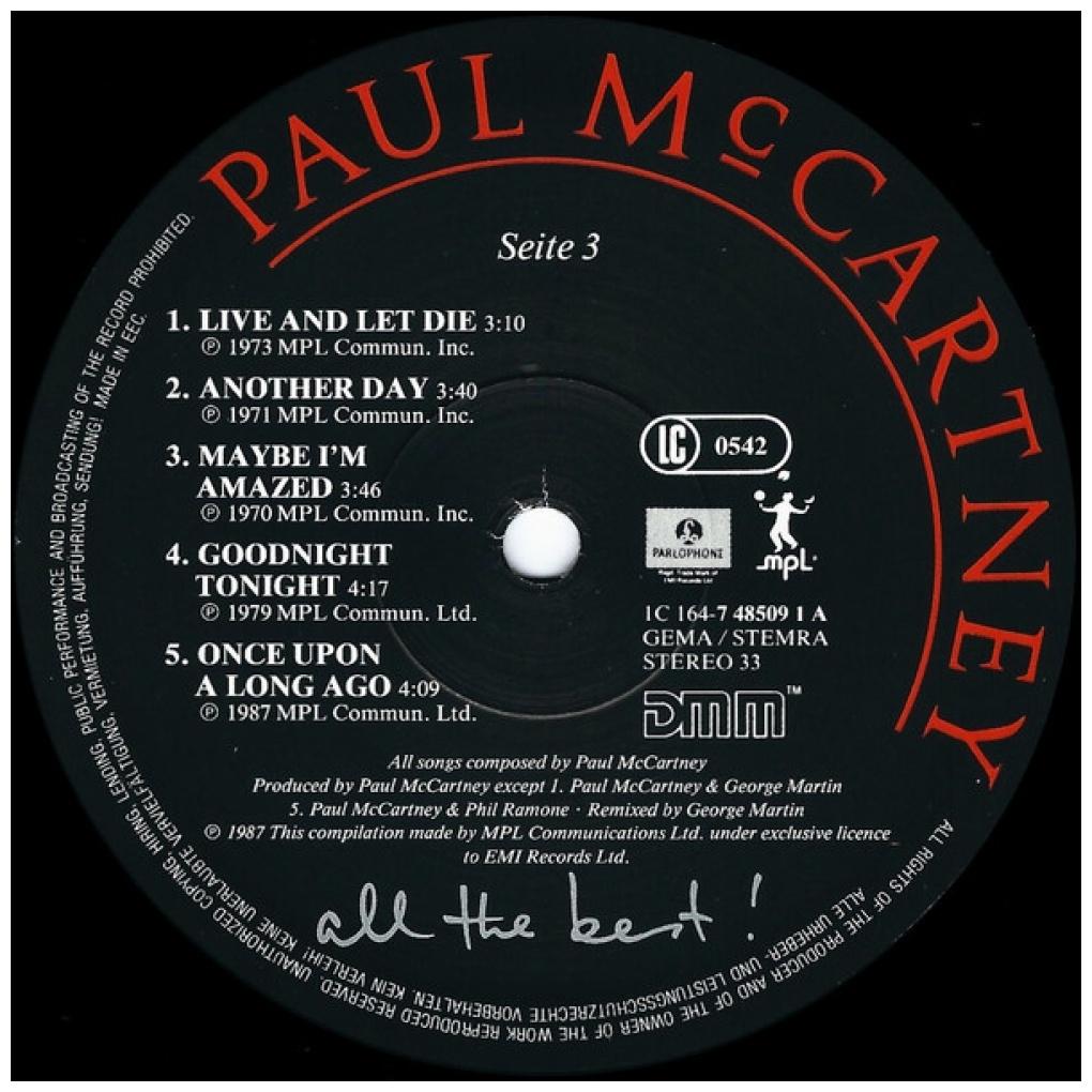 PAUL McCARTNEY - ALL THE BEST (2LP) | VINILO USADO