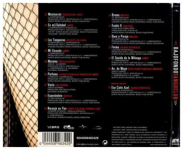 BAJOFONDO - TANGO CLUB (DIGIPACK) | CD