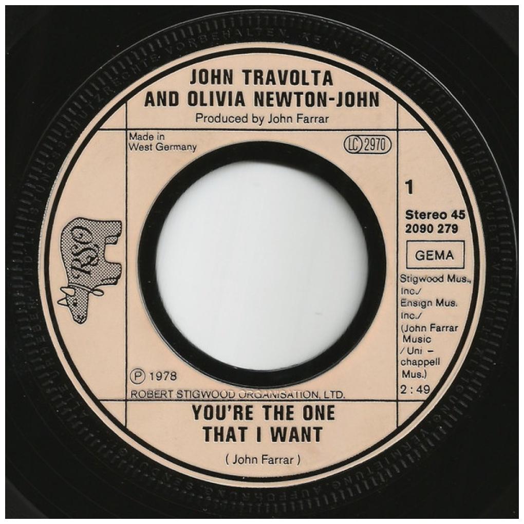 JOHN TRAVOLTA & OLIVIA NEWTON-JOHN - YOU'RE THE ONE THAT I WANT | 7" SINGLE USADO