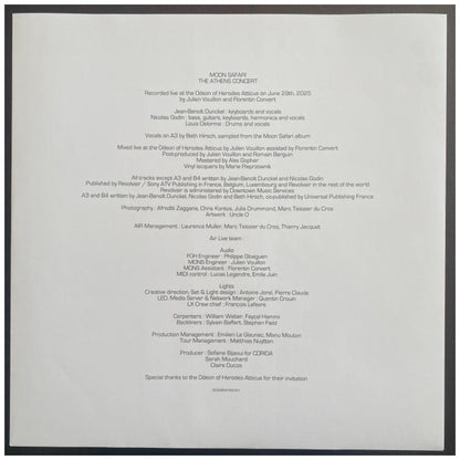 AIR - AIR MOON SAFARI: THE ATHENS CONCERT (RSD EXCLUSIVE) | VINILO