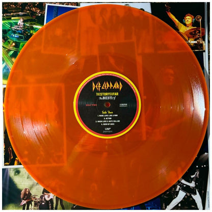 DEF LEPPARD - THE STORY SO FAR: THE BEST OF (2LP) (TRANSLUCENT ORANGE/YELLOW VINYL) | VINILO