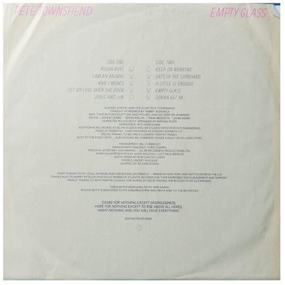PETE TOWNSHEND - EMPTY GLASS | VINILO USADO
