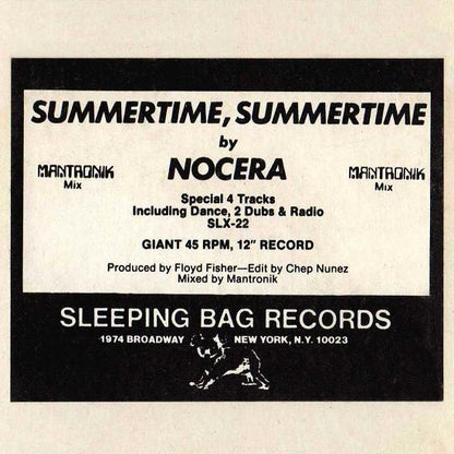 NOCERA - SUMMERTIME,SUMMERTIME (PROMO) | 12   MAXI SINGLE USADO