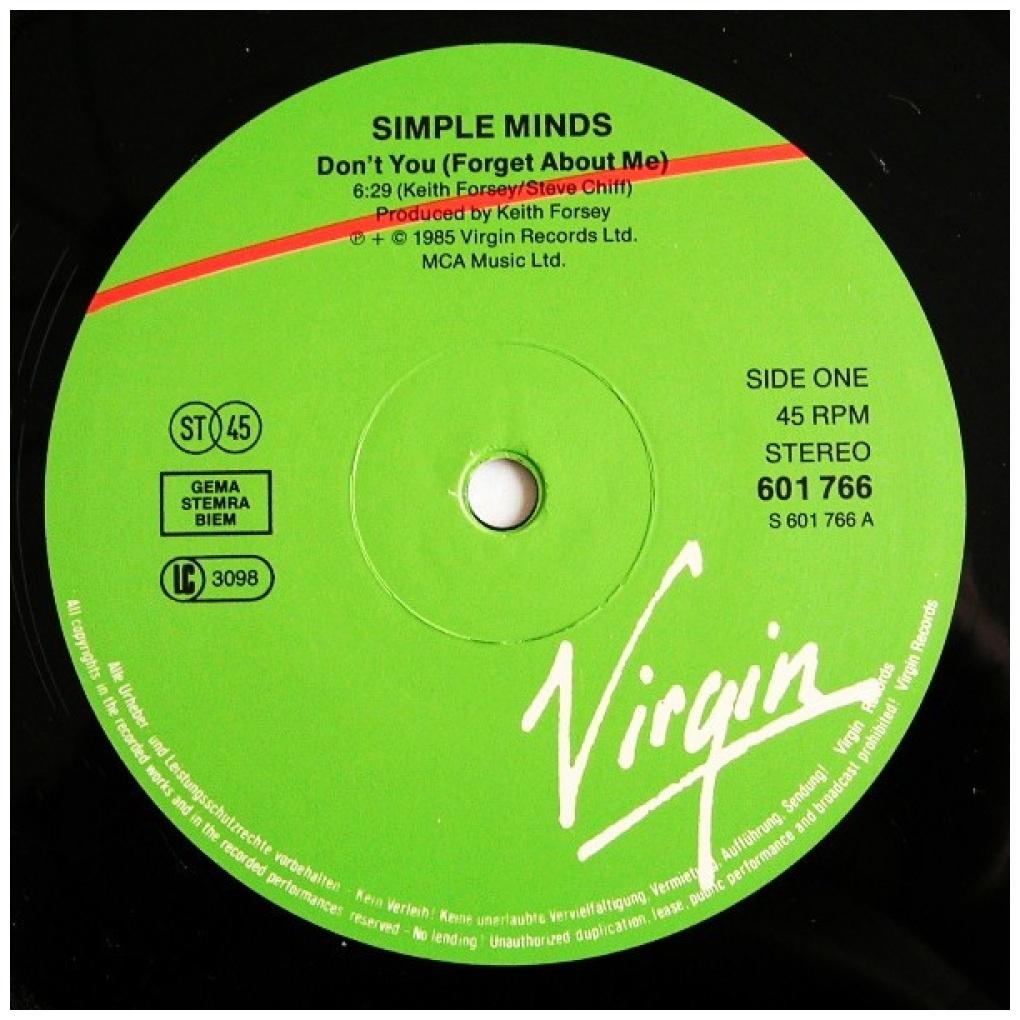 SIMPLE MINDS - DON'T You (Forget About Me) | 12'' MAXI SINGLE USADO