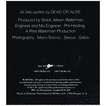 DEAD OR ALIVE - YOUTHQUAKE | VINILO