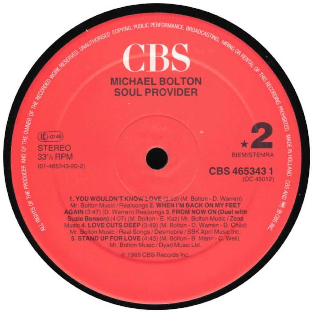 MICHAEL BOLTON - SOUL PROVIDER | VINILO USADO