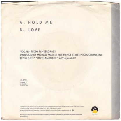TEDDY PENDERGRASS - HOLD ME | 7" SINGLE USADO