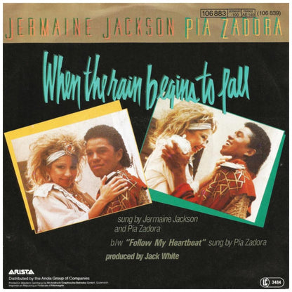 JERMAINE JACKSON & PIA ZADORA - WHEN THE RAIN BEGINS TO FALL | 7" SINGLE USADO