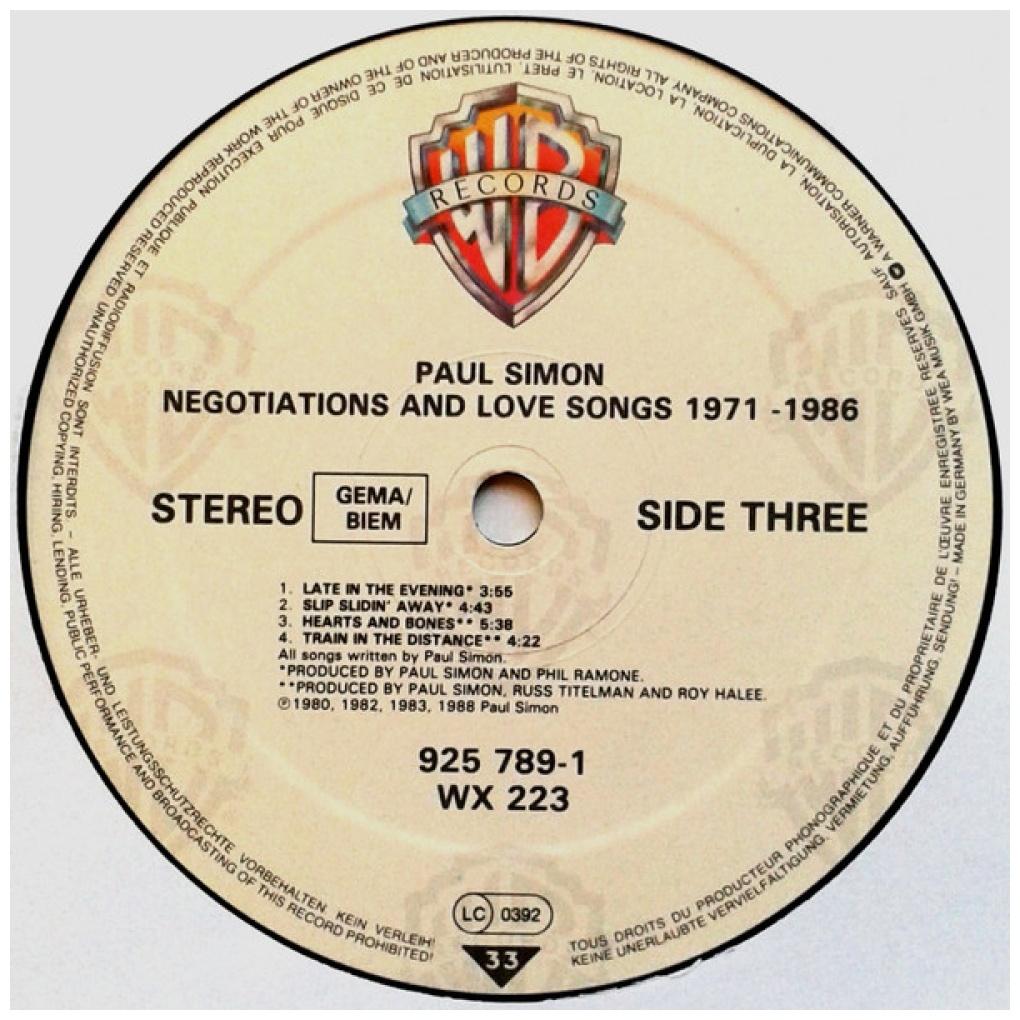 PAUL SIMON - NEGOTIATIONS AND LOVE SONGS: 1971-1986 (2LP) | VINILO USADO