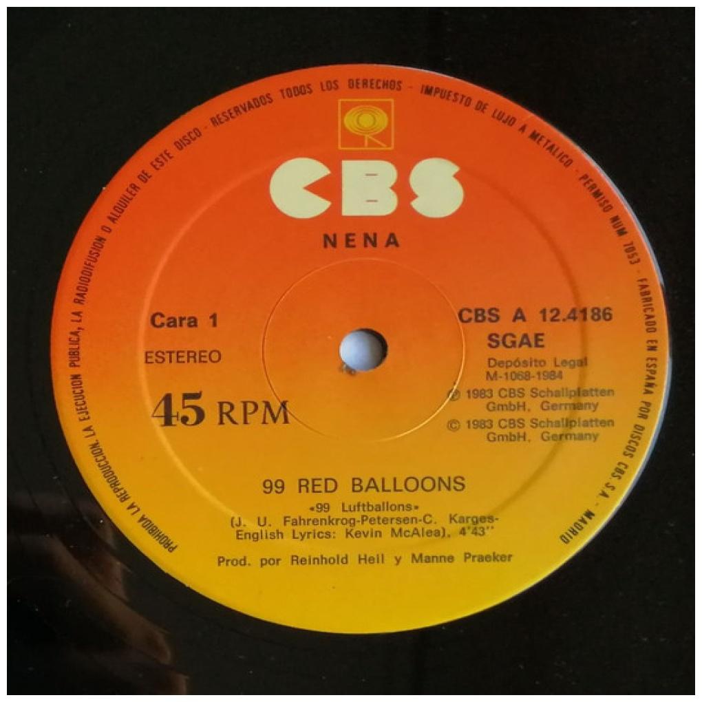 NENA - 99 RED BALLOONS/99 LUFTBALLONS | 12'' MAXI SINGLE USADO