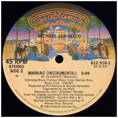 MICHAEL SEMBELLO - MANIAC | 12'' MAXI SINGLE USADO