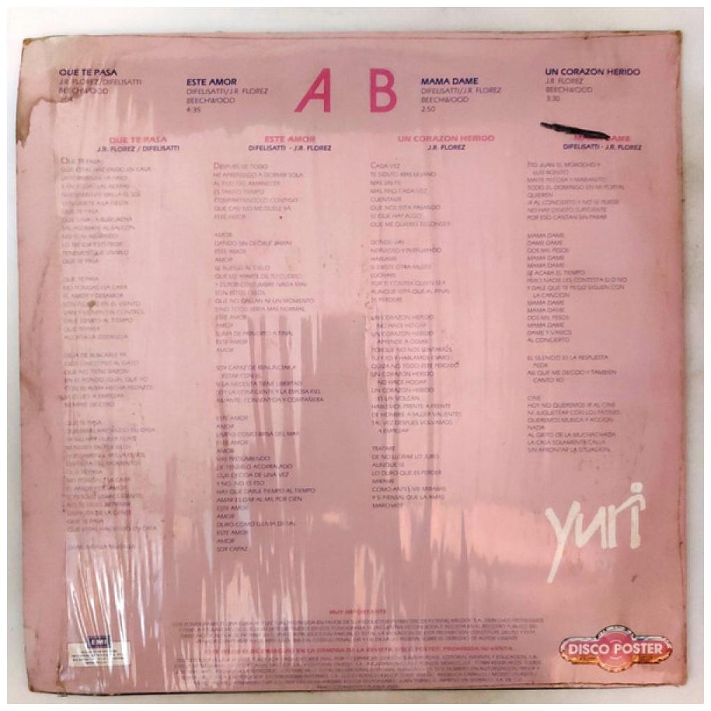 YURI  - QUE TE PASA (INC. POSTER) (PROMO COPY) | 12" MAXI SINGLE VINILO USADO