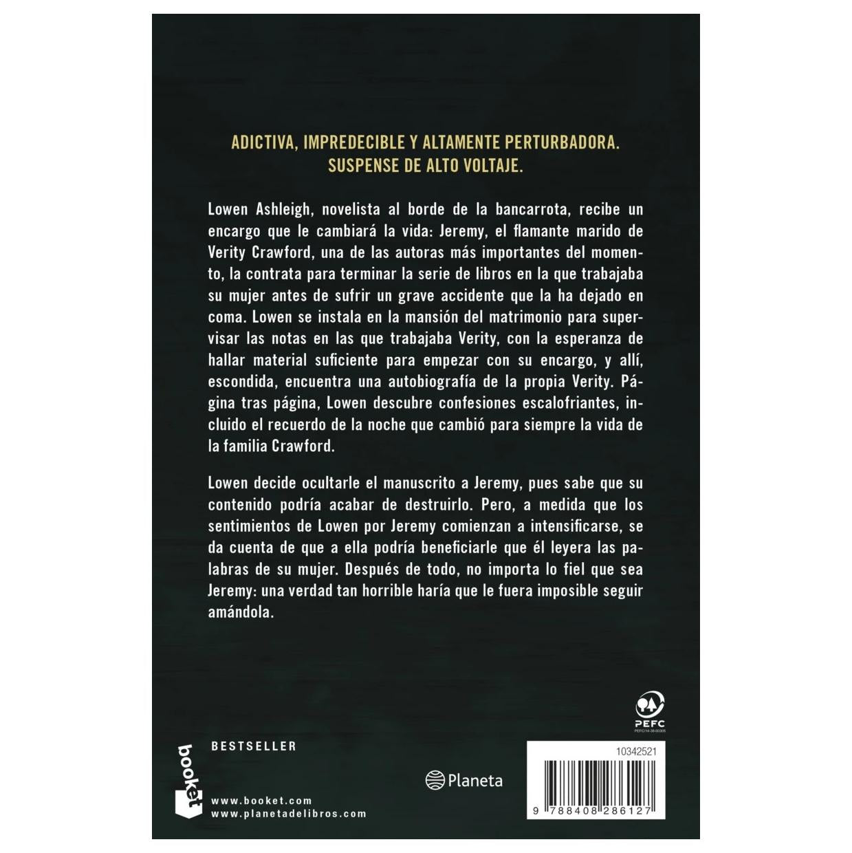 VERITY. LA SOMBRA DE UN ENGAÑO (TAPA DURA) - COLLEEN HOOVER | LIBRO