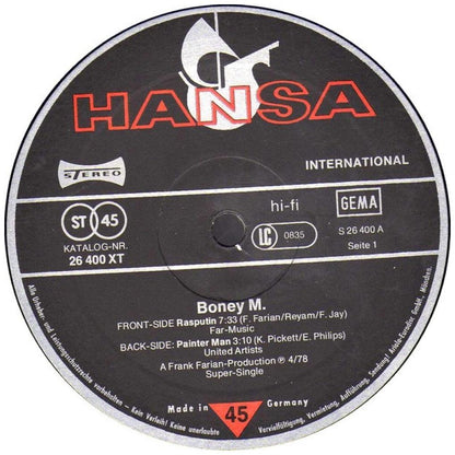 BONEY M. - RASPUTIN | 12" MAXI SINGLE VINILO USADO