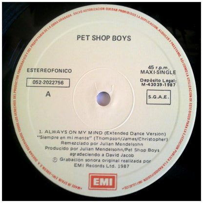 PET SHOP BOYS - ALWAYS ON MY MIND | 12" MAXI SINGLE VINILO USADO