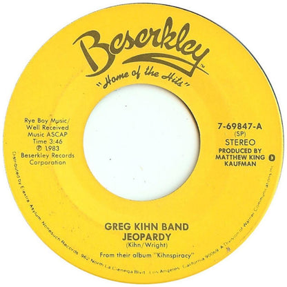 GREG KIHN  BAND - JEOPARDY | 7" SINGLE USADO
