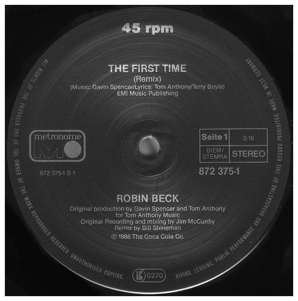 ROBIN BECK - FIRST TIME | 12" MAXI SINGLE USADO