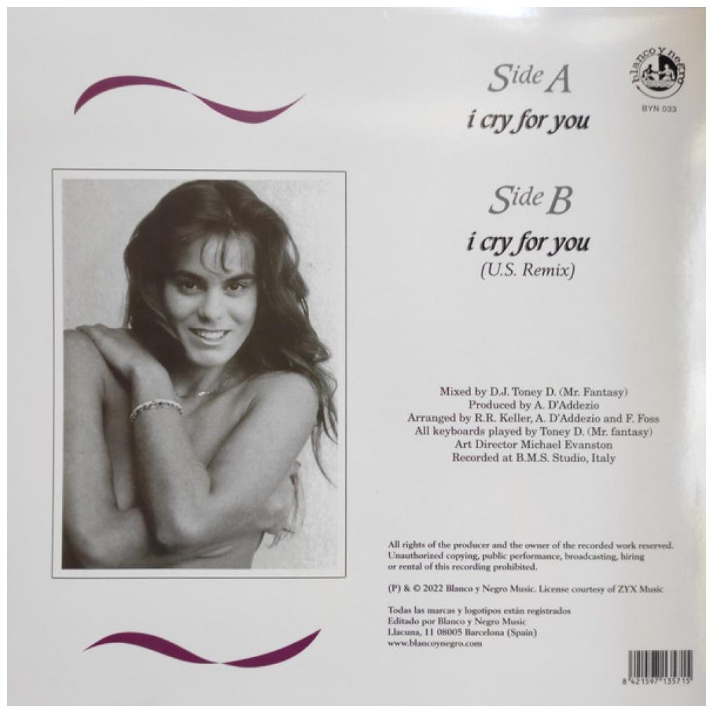 SHY ROSE - I CRY FOR YOU (SEA BLUE VINYL) | 12'' MAXI SINGLE USADO
