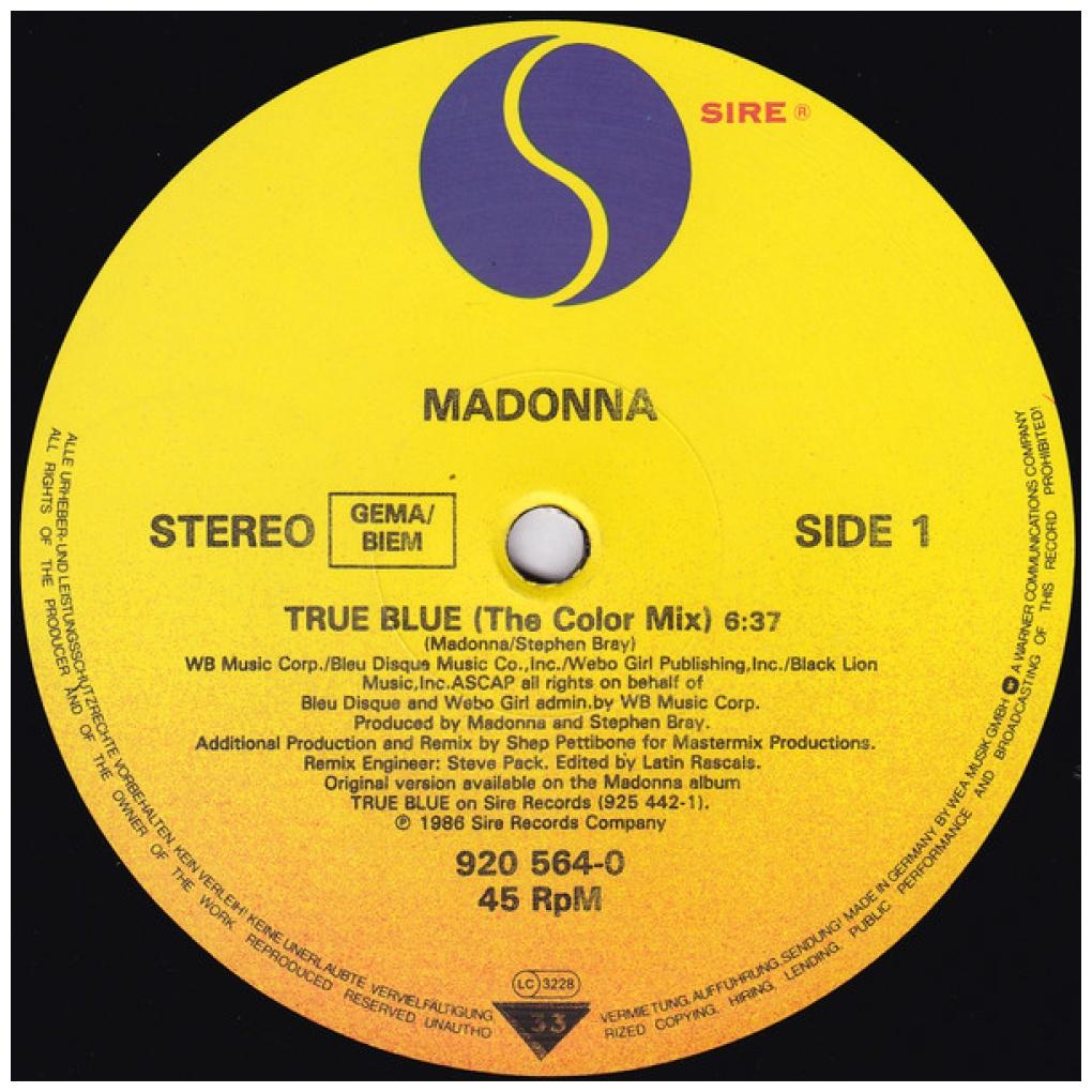 MADONNA - TRUE BLUE/HOLIDAY | 12'' MAXI SINGLE USADO