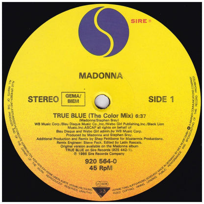MADONNA - TRUE BLUE/HOLIDAY | 12'' MAXI SINGLE USADO