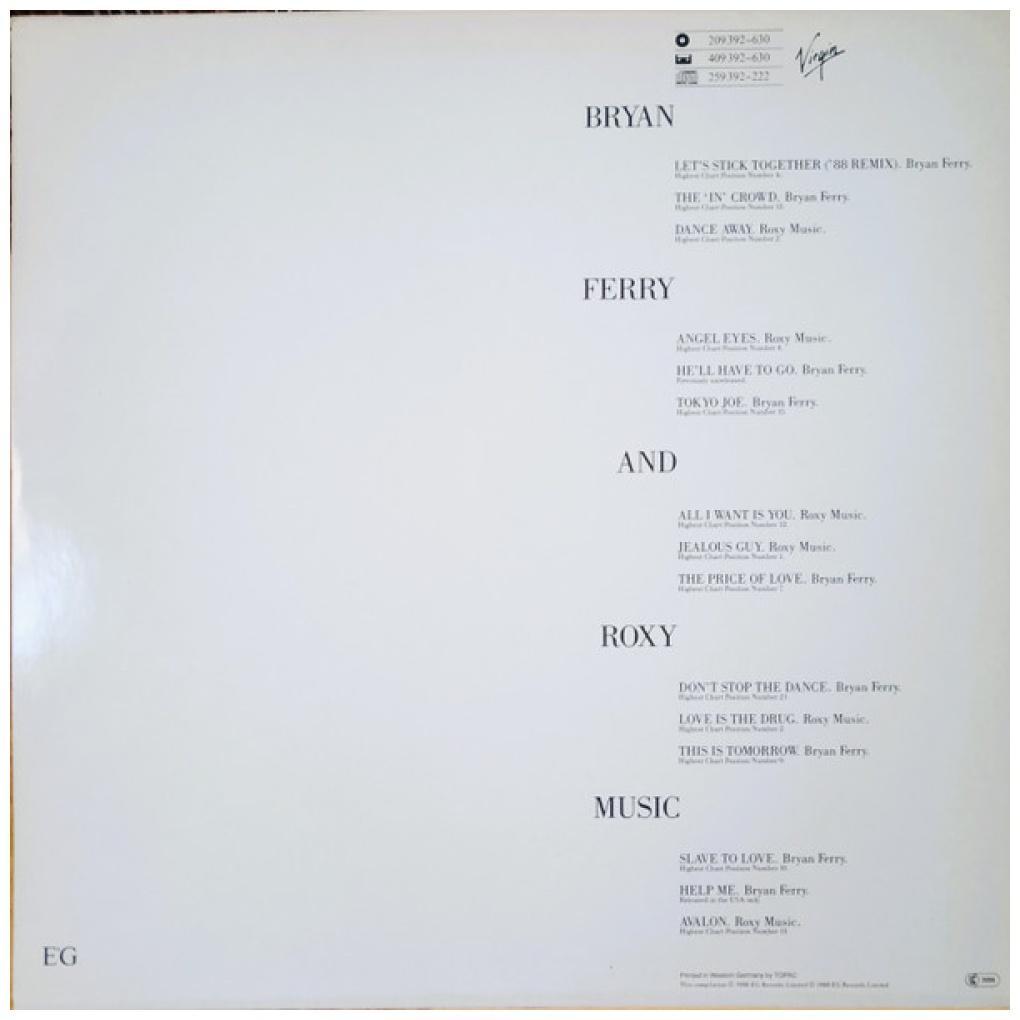 BRYAN FERRY & ROXY MUSIC - THE ULTIMATE COLLECTION | VINILO USADO