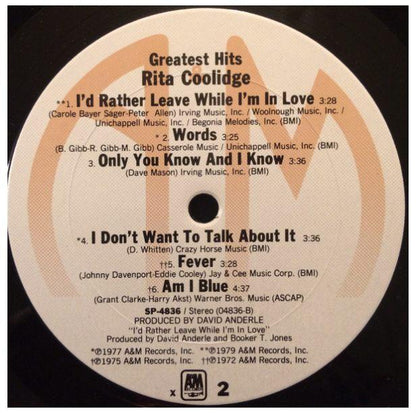 RITA COOLIDGE - GREATEST HITS | VINILO USADO