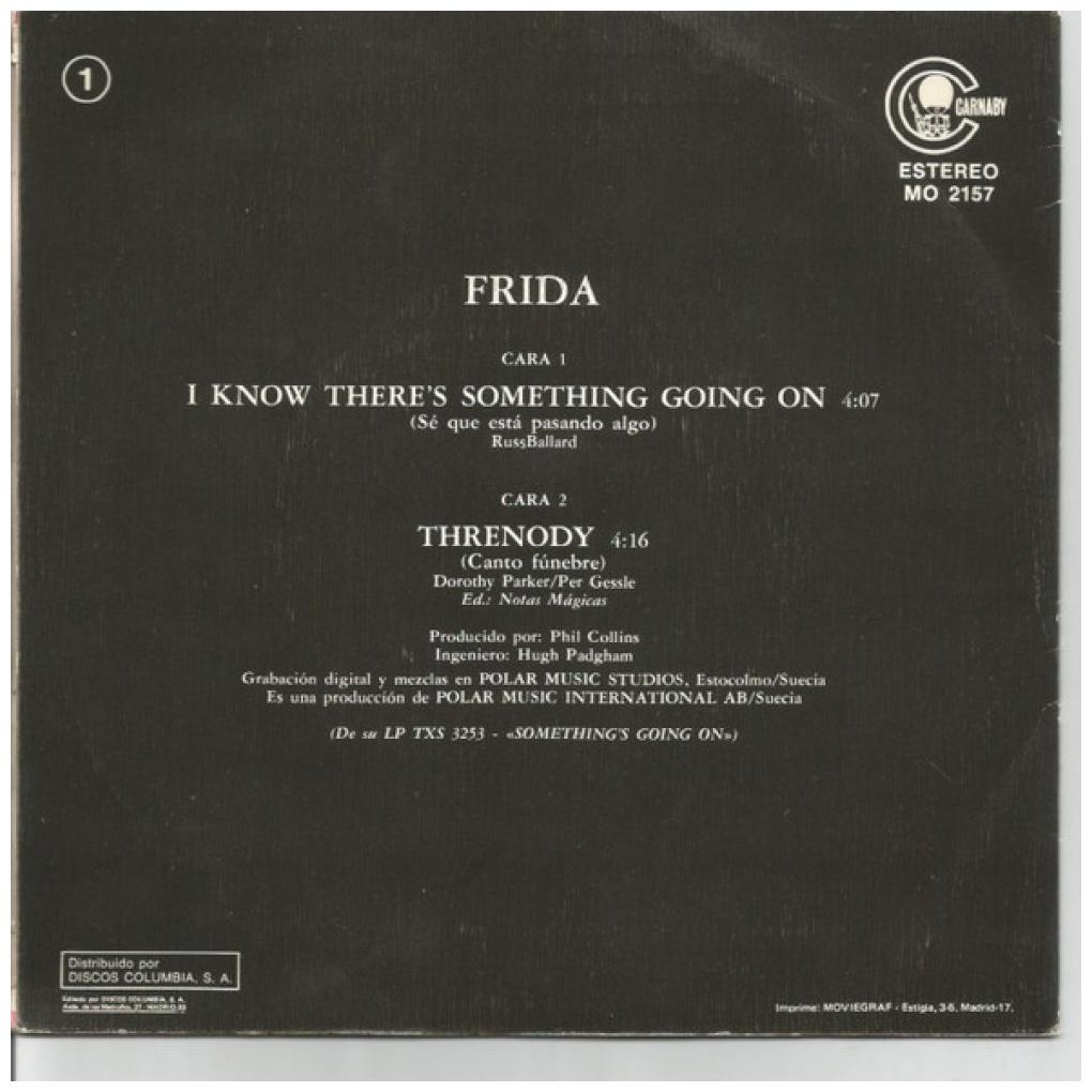 FRIDA - I KNOW THERE'S SOMETHING GOING ON | 7" SINGLE USADO
