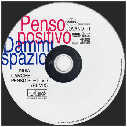 JOVANOTTI - PENSO POSITIVO (CD MAXI SINGLE) | CD