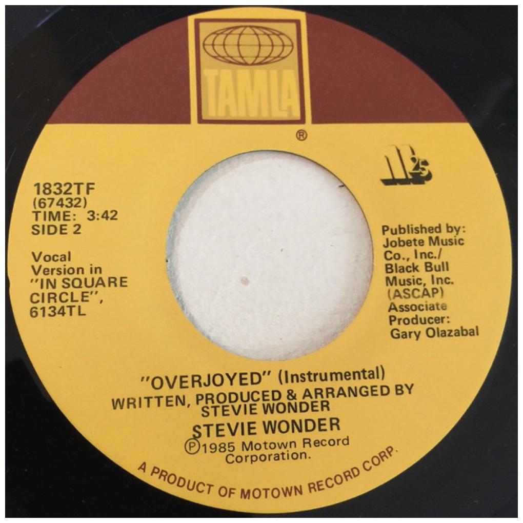 STEVIE WONDER - OVERJOYED | 7" SINGLE USADO