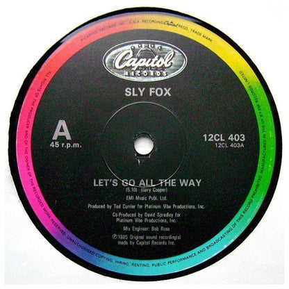 SLY FOX - LET S GO ALL THE WAY | 12" MAXI SINGLE USADO
