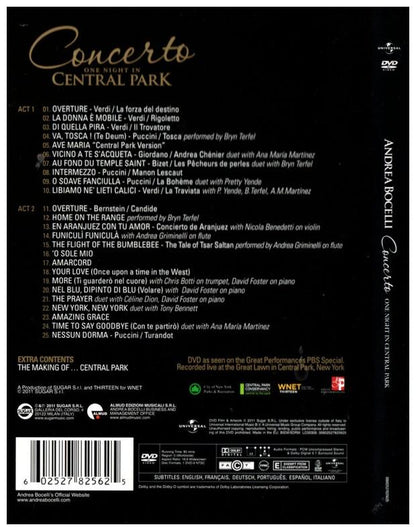 ANDREA BOCELLI - CONCERTO: ONE NIGHT ONLY | DVD